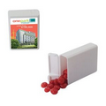 White Refillable Plastic Mint/ Candy Dispenser w/ Cinnamon Red Hots